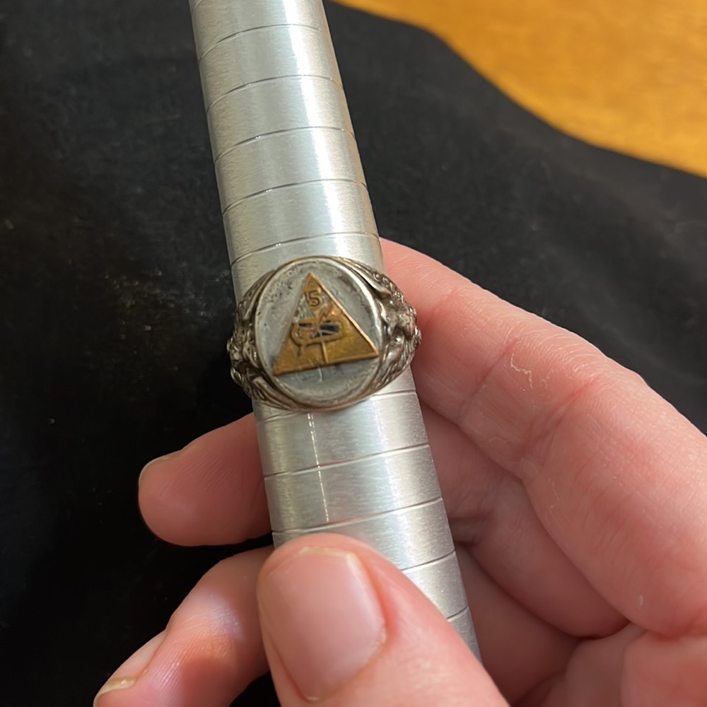 Vintage Men’s Sterling Silver United States Service Ring ~ 9 1/2 - Picture 2 of 3